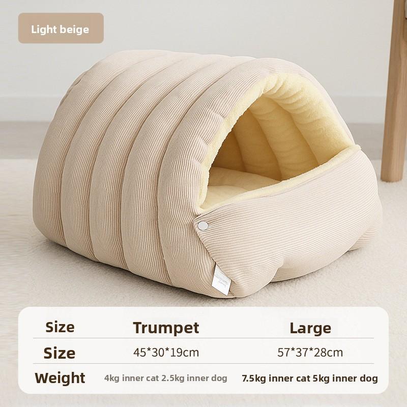 

Winter Plush Cat Bed Warm Thickened Pet House Soft Cat Cave Sleeping Bed for Kittens Small Pets 17.7-11.8-7.5 in&Semicircle фіолетовий