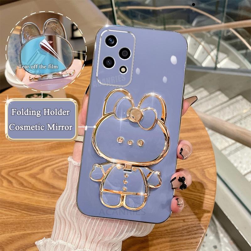 

Роскошный чехол-держатель для зеркала с покрытием для Huawei Honor 200 Honor200 Lite 200lite 50 70 90 Pro X8 X8a X6 X8b Силиконовый чехол-подставка For Magic 6 Pro