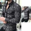 Herrenmode Hemd mit Blumenmuster, Slim Fit, Langarm, Knopfleiste, Umlegekragen