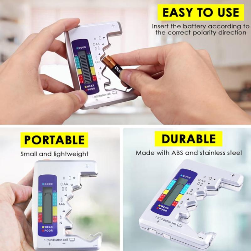 Universal battery tester features a liquid crystal display and can perform digital multi-function testing on any battery.