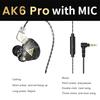 QKZ AK6 PRO Wired Earphones, 11mm Strong Magnetic Dynamic Headphones, Sports Running Earphones, Earbuds with Mic, DJ Music Headset (Black)