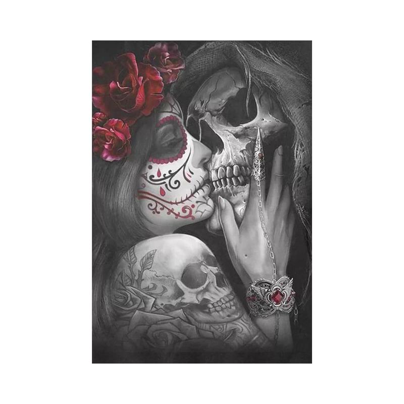 Obraz diamentowy DIY Halloween obraz czaszki haft diamentowy damski zestaw mozaiki artystyczna dekoracja ścienna do domu