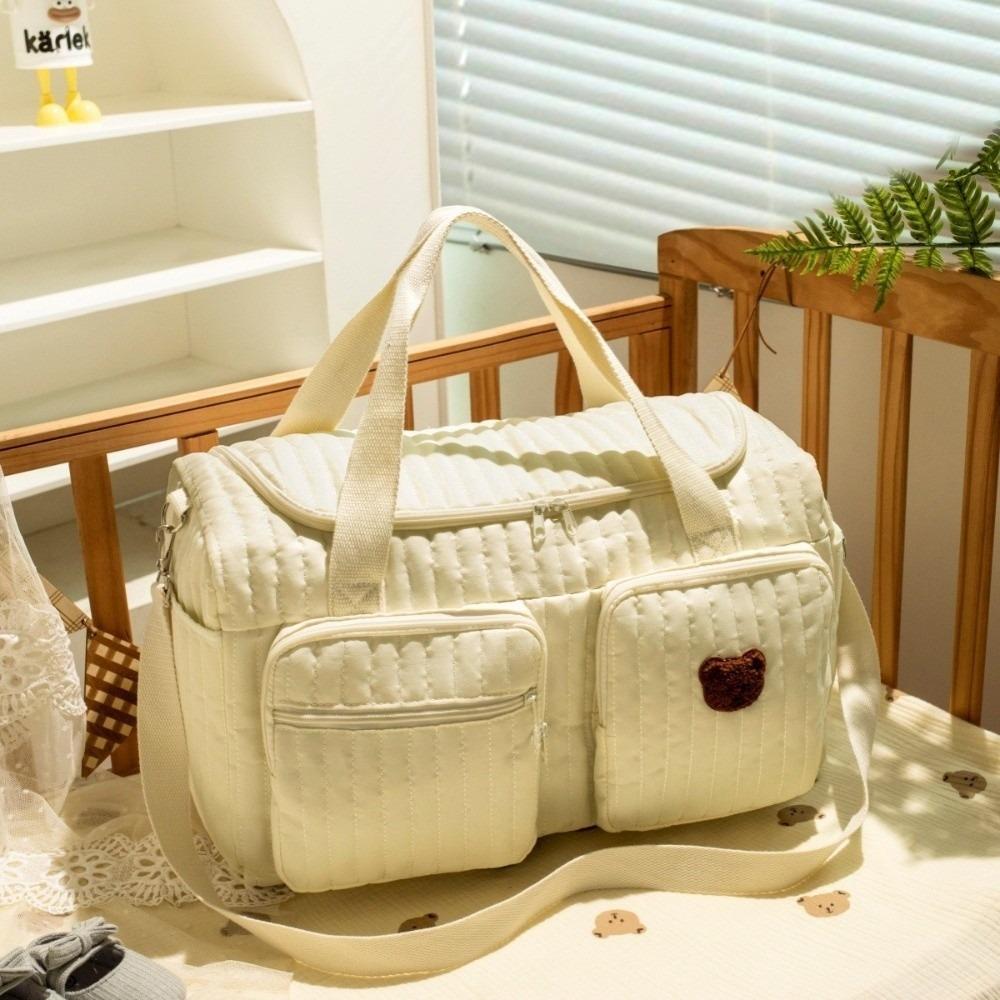 Little Bear Embroidered Baby Diaper Bag Large Capacity Handbag for Travel Outdoor