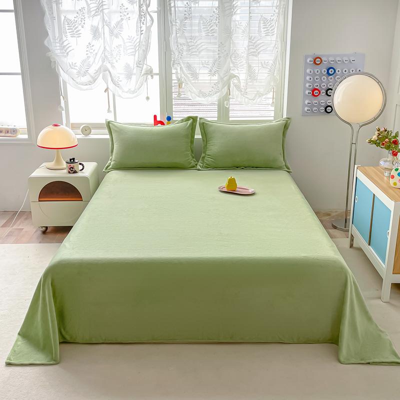 Cartoon Style Bedsheet Velvet Bed Linen Skin-friendly Flat Sheet Warm Bed Sheet for Winter Home Sheets Sabanas (No Pillowcase)