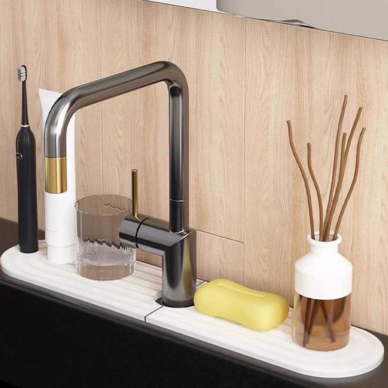 Diatomitová bahnitá voda-absorbující rychleschnoucí tvrdá podložka pod baterii pro kuchyňský dřez ochrana proti stříkající vodě kuchyň koupelna dřez podložka na mytí rukou