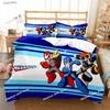 Rockman Megaman Game All Season Bedding Set Printed Bed Set Duvet Cover Sheet Pillowcase Soft Quilt Cover Full Queen King Size