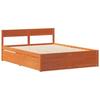 Solid Wood Bed Without Mattress Wax Brown 120 X 200 Cm Pine Wood