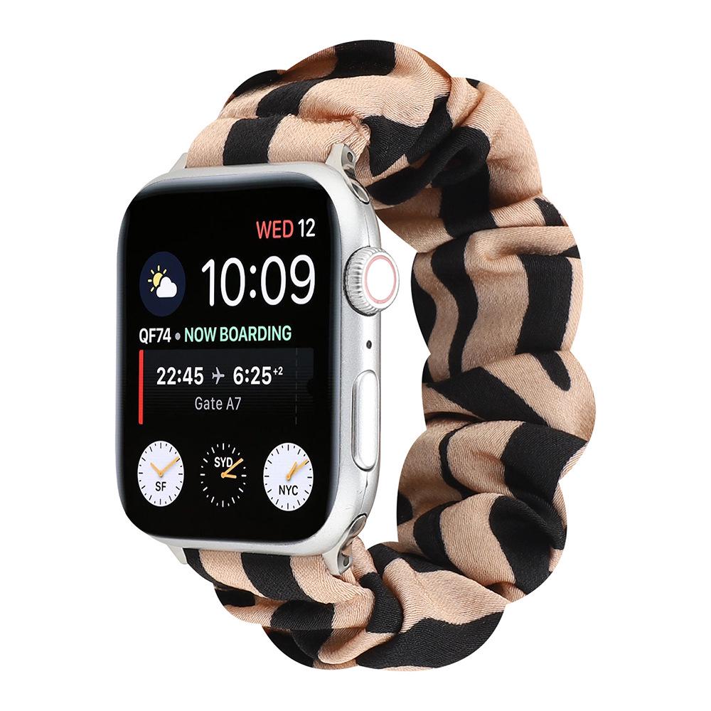 Compatible Apple Watch Scrunchie Band for Series 8/7/6/5/4/3/2/SE - Elastic Intestine Ring Design Wristband