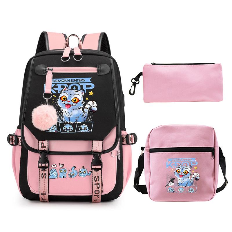 Animation Cartoon Peripheral Printing Children'S Backpack Campus Large Capacity Primary And Secondary School Students Schoolbag Three-Piece Set