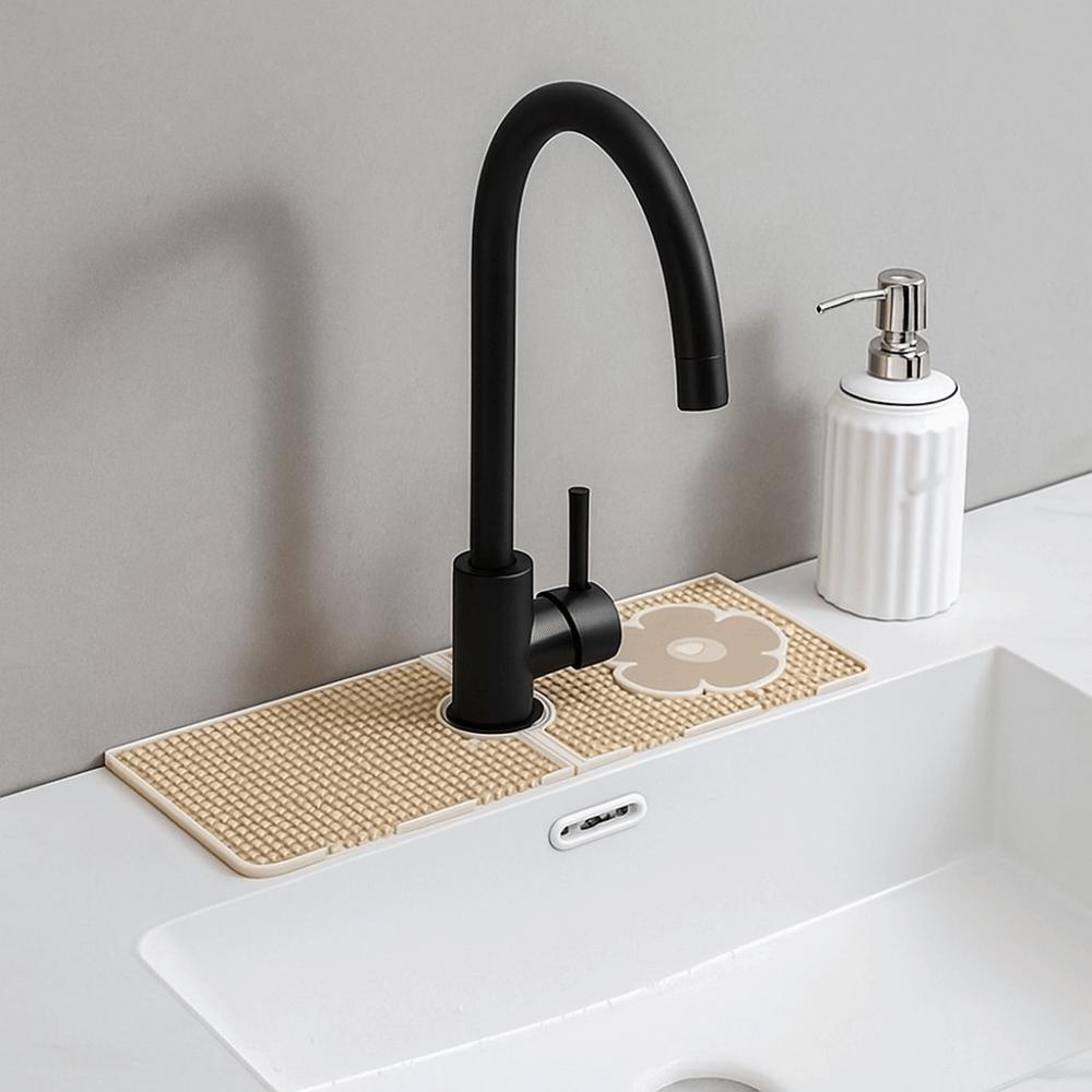 Langlebiges Silikon-Wasserhahn-Ablaufpad Spritzwassergeschützt Anti-Rutsch Spülen-Ablaufpads Weiche Flexible Arbeitsplatten-Aufbewahrungsschale Badezimmer