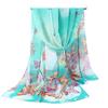 Sunscreen Long Wrap Shawl Butterfly Print Beach Gauze Scarf Elegant Shawl Silk  for Women