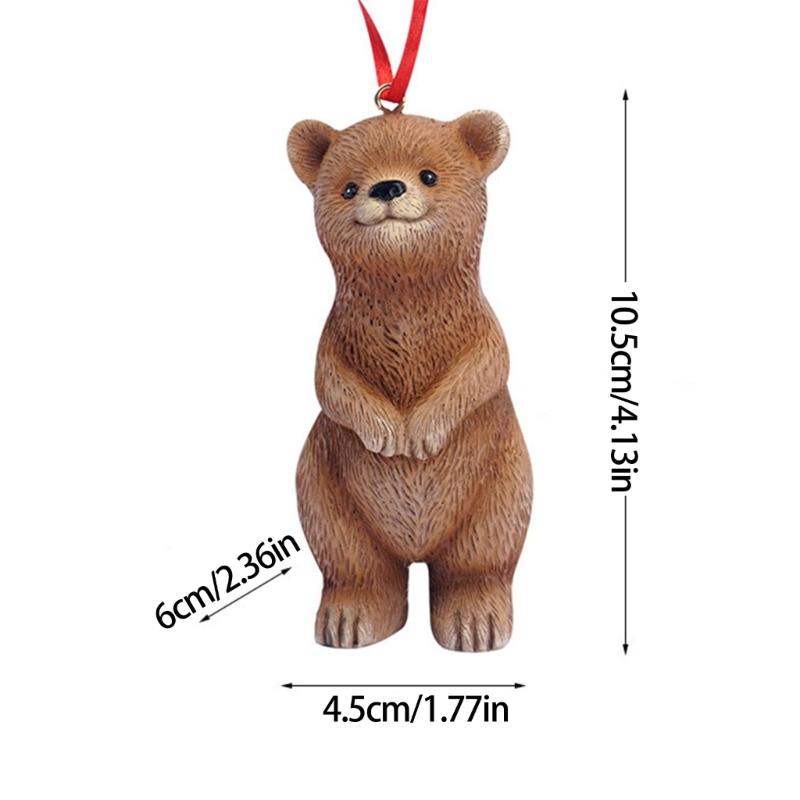 Lovely Bear Suspended Decoration For Deck Porch Environmental Friendly Rosin Handbuilt Decoration