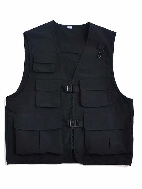 Summer Lightweight Japanese Functional Outdoor Photography Workwear Jacket with Multi-Pocket Vest for Men