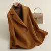 Autumn New Double-sided Wool Short Small Suit Coat Slim-fitting High-end Small Woolen Coat Women