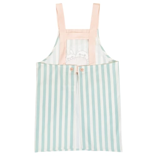 Atelier Momo & Momo YOSISTAMP Yoshi Stamp Rabbit and Bear Apron, H-Shaped, Striped Pattern, Green, Women's, Sizes M-L, YA44008-52