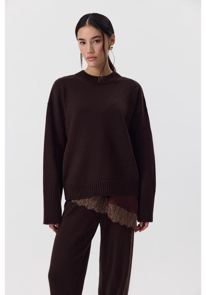 2026 European & American Loose Round Neck Cotton Sweater: Women's Solid Knit, Lazy Style, Long Sleeve Pullover for Spring & Autumn