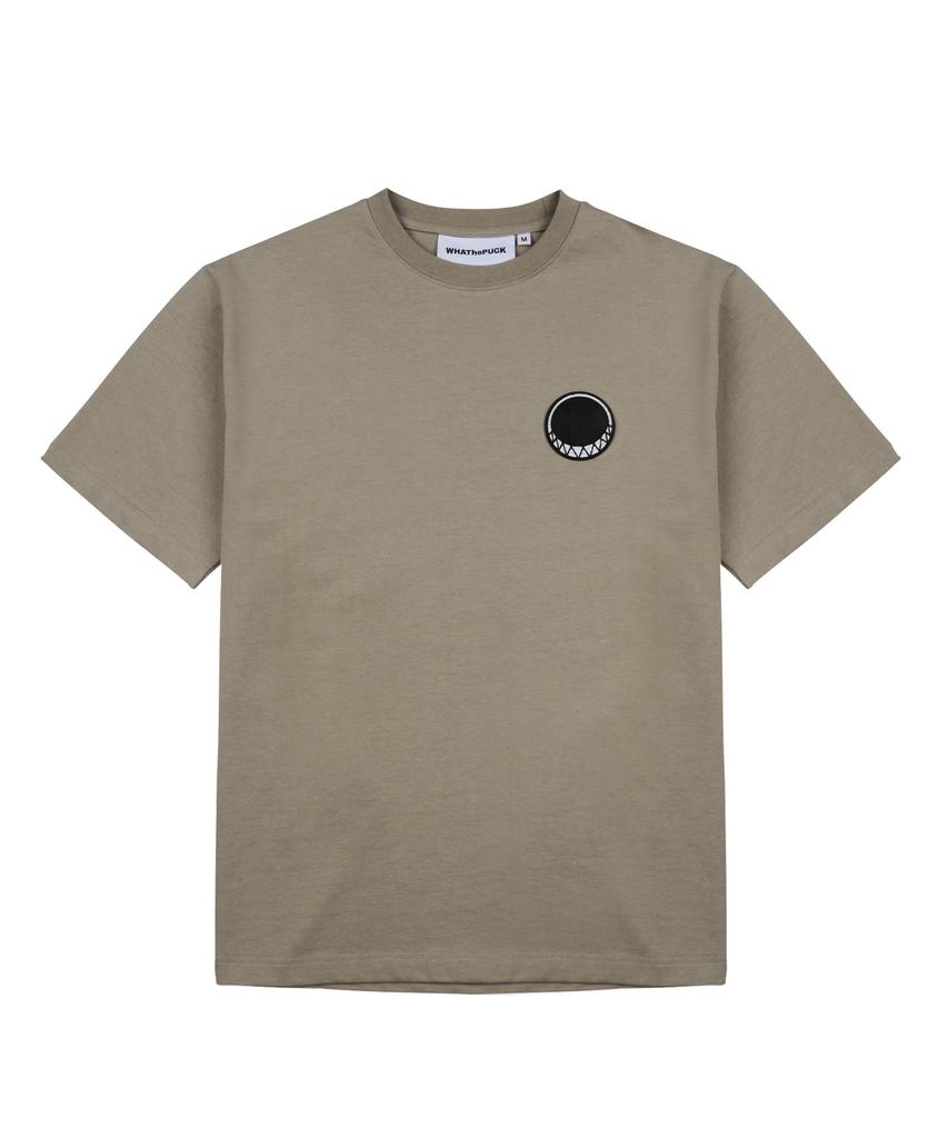 WHATHEPUCK P Logo Embroidered Patch T-Shirt Sand