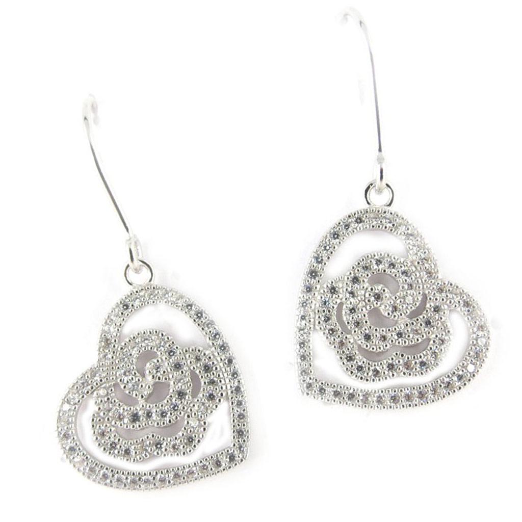 Altesse [K9427] - Boucles Argent 'Love' Blanc