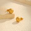 Minimalist Matte Round Bead Stud Earrings for Women,Gold Color Stainless Steel Earrings,Fashion Jewelry Gifts