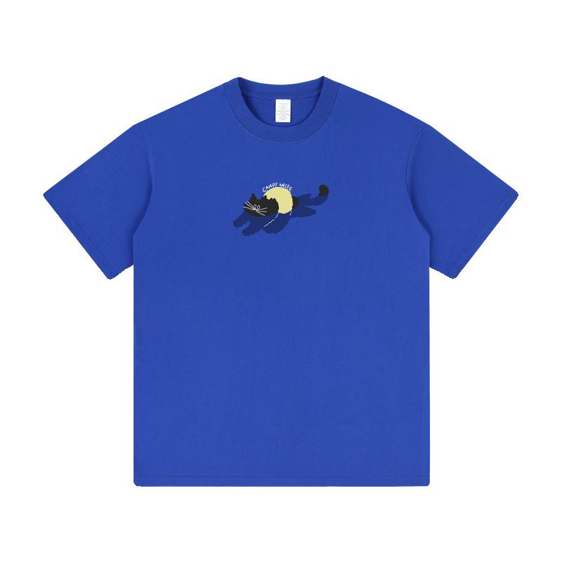 Unisex Oversized Trendy Kitten Print Cotton T-Shirt