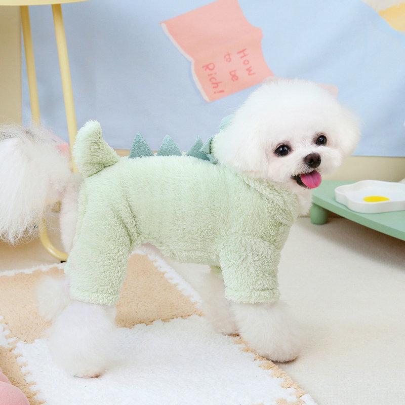 

Winter Pet Apparel Rompers Puppy Small Dog Clothes Jumpsuit Pomeranian Schnauzer Bichon Frise Poodle Dog Costume Pet Clothing XS（old） зелёный