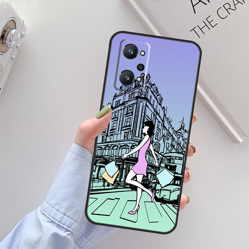 Fashion Girl For Realme 11 10 12 13 14 Pro Plus GT 5 6 6T GT7 Pro C67 C61 C53 C51 C21Y C25S C55 C75 Case