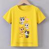 Four Cute Cats Print Tshirts for Girls Summer Casual Fashion Kids Colorful Comfortable Tops Children ONeck Short Sleeve Tees