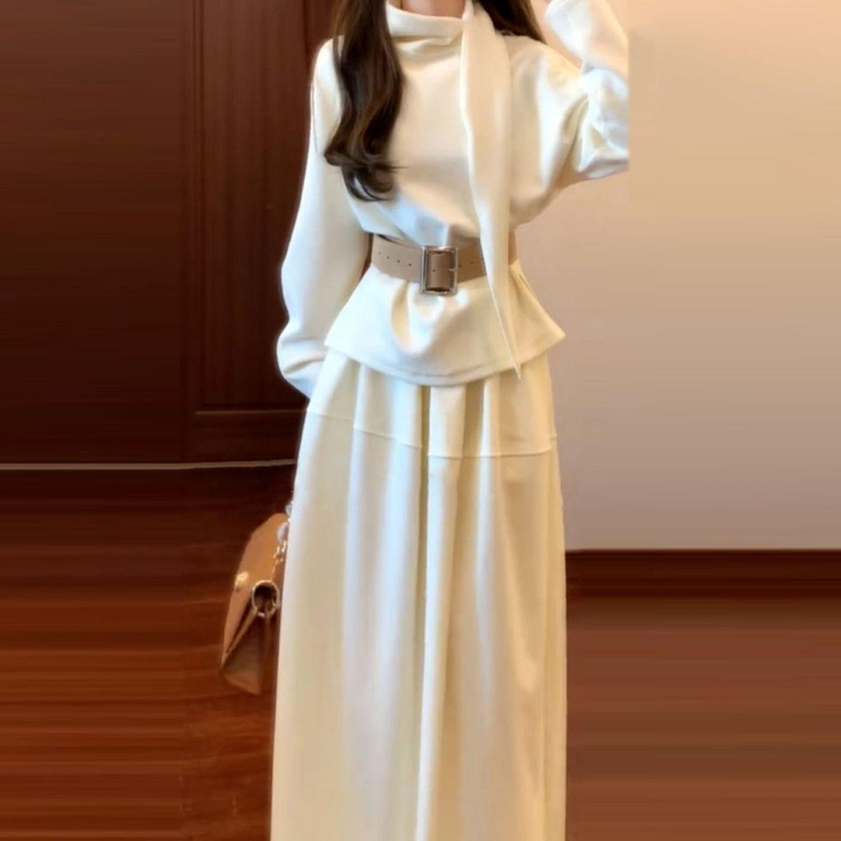 2026 Women s Korean Style Slimming Casual Short-Sleeve T-shirt and Skirt Set S