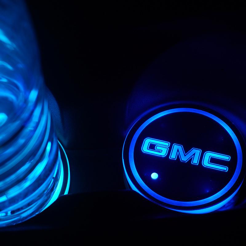 Светящаяся светодиодная подставка под стакан GMC: Семицветная подсветка салона Single