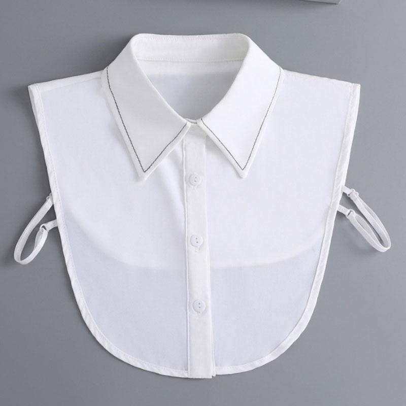 Ruffle Lapel White Fake Collar Women Detachable Collars Scarf False Collar Shirt Tie Plaid Female Removable Dickie Shirt Women