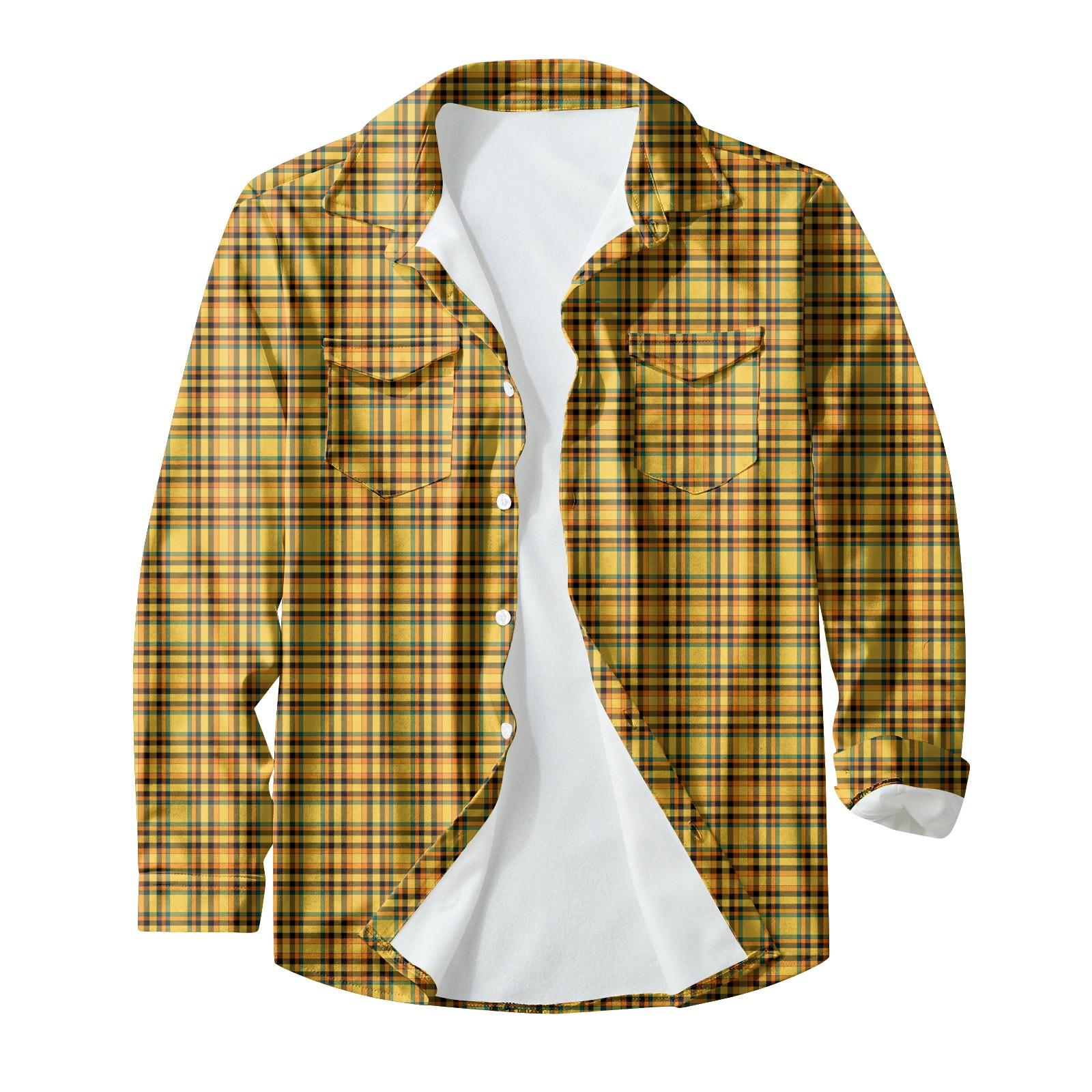 

Мужская модная повседневная куртка-кардиган с пуговицами и лацканами с длинными рукавами и принтом XXXXL жёлтый