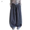 Girls' Casual Plaid Wide-Leg Pants - 2026 Autumn Style for Medium and Large Kids
