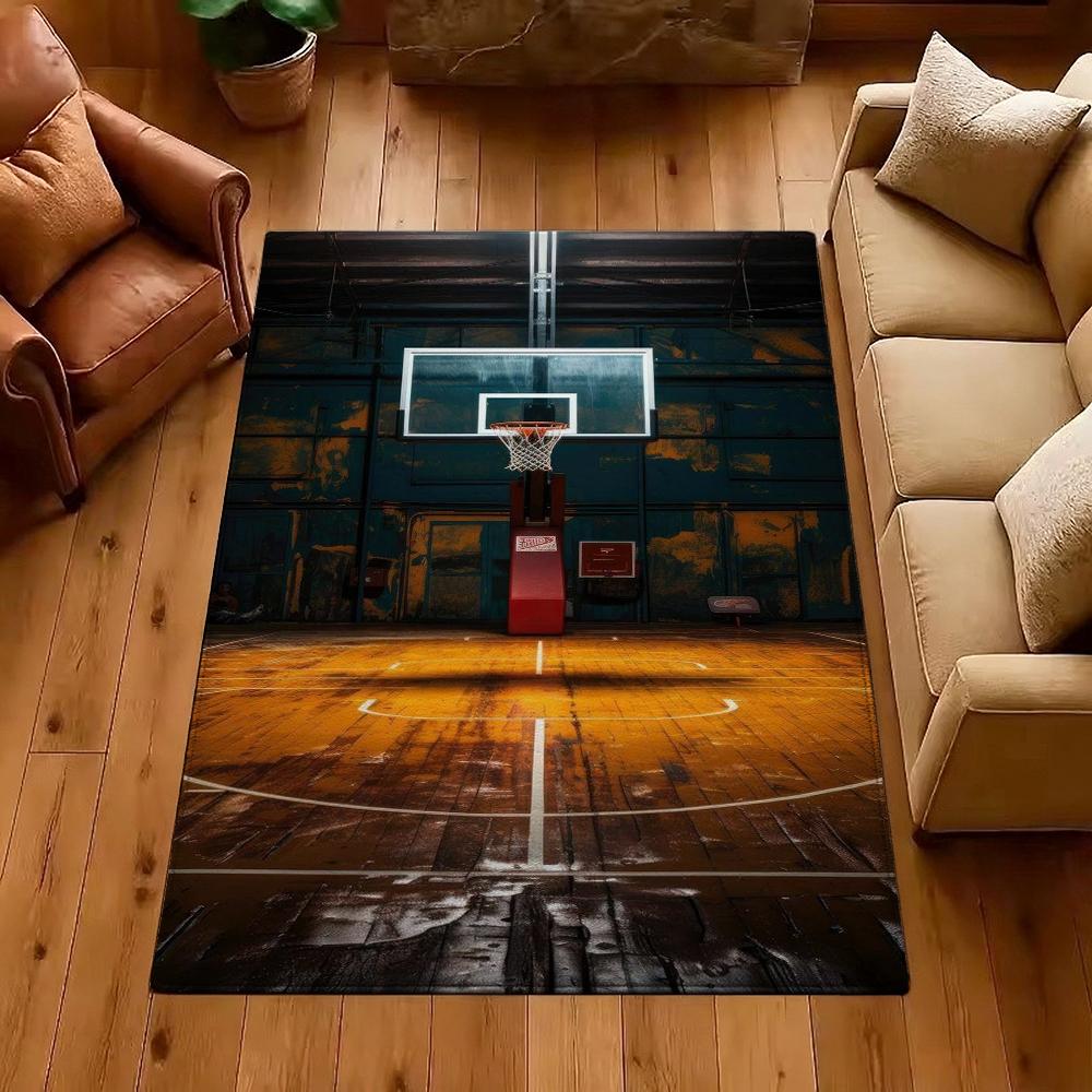 Wooden Basketball Court Indoor Rug Durable Stainresistant Easyclean Carpet For Bedroom Door Living Room Area Home Party Decor Birthday Gift