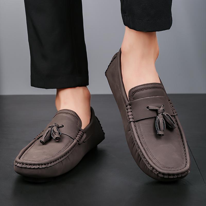 Large Plus Size 45 46 Tassel Penny Loafers Men Flats Mens Casual Shoes Slip-On Soft Leather Mens Driving Shoes Man Moccasins