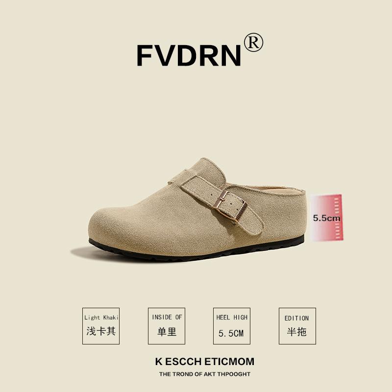 

Минималистичные женские новые полушлепанцы с толстой подошвой из кожи, ленивые на один педаль 35