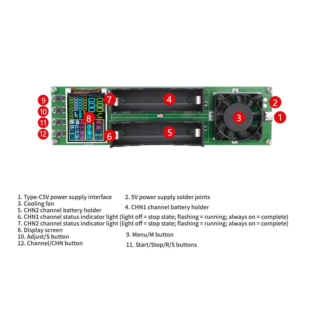 Accurate 18650 Battery Resistance Tester Battery Health Tester Battery Capacity Test Evaluate Battery Health with Ease