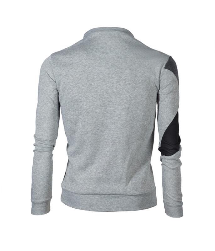 Men's Patchwork Color Block Long Sleeve Fleece Sweatshirt