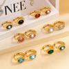 Stainless Steel Earrings, Golden Oval-shaped Ladies' Earrings, Unique and Niche-style Accessories