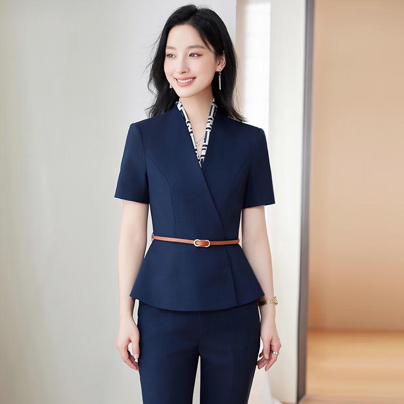 Women's Professional Short Sleeve Blazer Suit