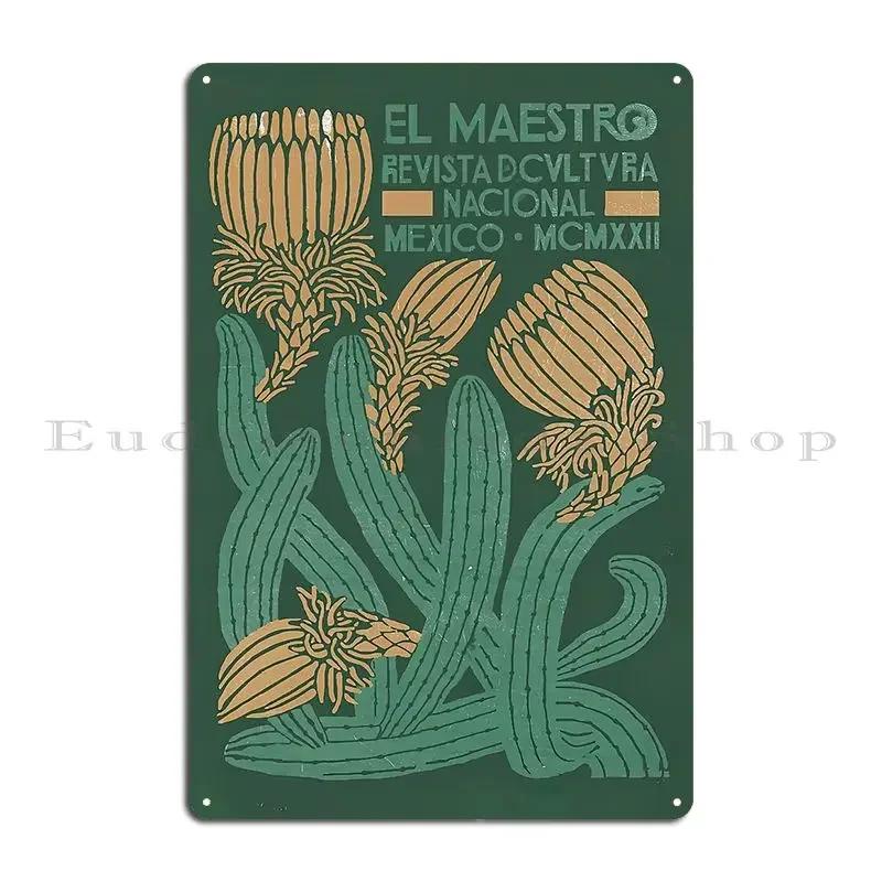 El Maestro Mexican Metal Sign Painting Vintage Customized Living Room Wall Cave Tin Sign Poster 20x30cm(7.8x11.8inch)