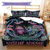 Name Custom Skull and Butterfly Pattern Bedding Set Quilt Cover Pillowcase Home Decor Gift (1 * duvet cover + 2 * pillowcase, without core)
