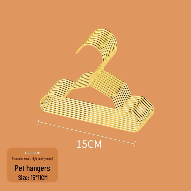 Gold Mini Pet Clothes Hanger for Small Cats and Dogs