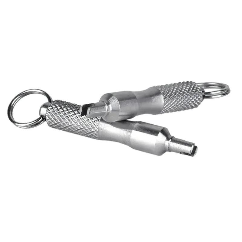 1/3PCS Universal Tire Repair Screwdriver Stainless Steel Antirust Tire Valve Wrench with Key Ring Tire Repair Tools for Car Motorcycle