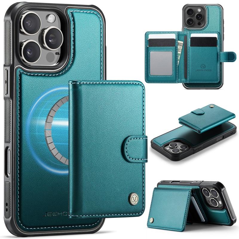 Magsafe Magnetic Leather Wallet Card Phone Case for iPhone 17 Air 16E 16 15 Pro Max 14 Plus 13 12 11 X XS XR 8 Flip Purse Cover