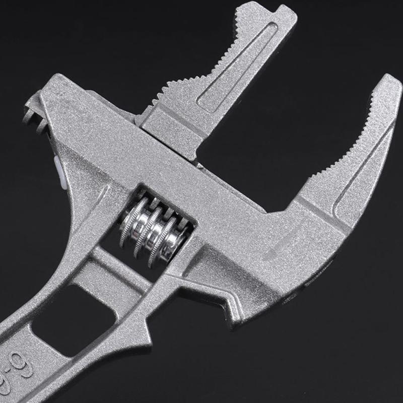 Adjustable Aluminum Alloy Wrench with Short Handle 6 To 68mm Wide Opening Jaws Spanner Nut Tool for Bathroom Washbasin