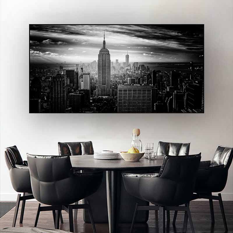 Toronto Skyline Landscape Wall Art Posters and Prints Alb-negru Toronto City View Canvas Painting Art Pictures Home Decor