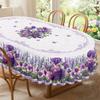 Lavender Peony Floral Printed Tablecloth Wedding Decorations Spring Summer Themed Flowers Plaid Dining Table Cloth Party Decor