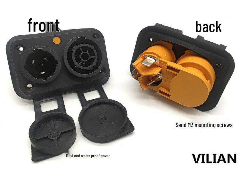 3P Stage Lighting Beam Light with Aviation Plug, LED Display, and XLR Waterproof Male/Female Socket.