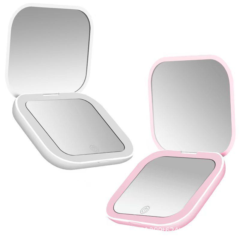 Portable LED Lighted Makeup Mirror - Travel-Friendly, Handheld, Folding Beauty Mirror for Touch-Ups