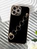 Plating Love Heart Bracelet Chain Phone Case For Samsung Galaxy S26 S2 Ultra S24 S23 FE S22 S21 S20 S10 Plus Back Cover